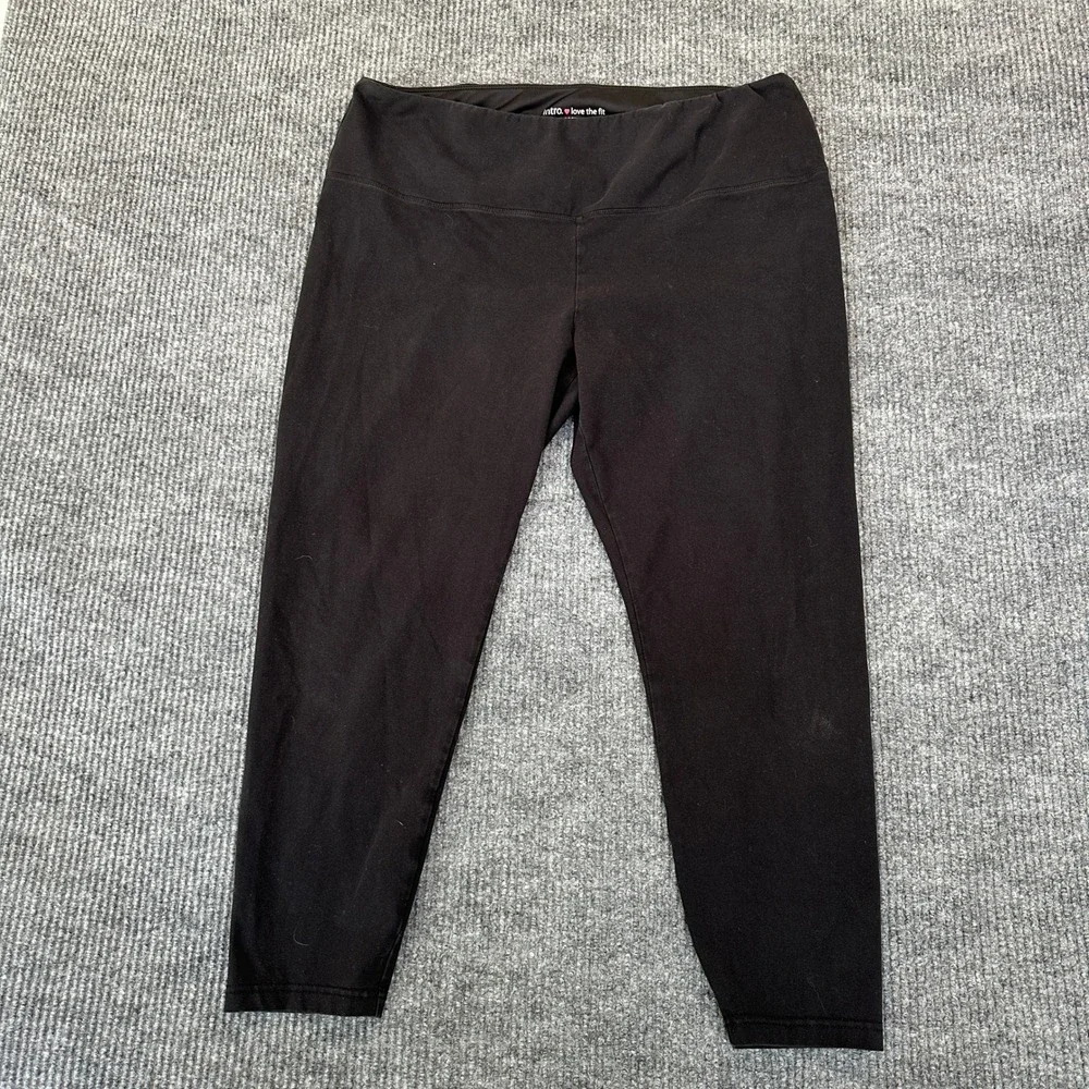 Intro Woman Tummy Control Leggings 2X Black Cotton Spandex Stretch